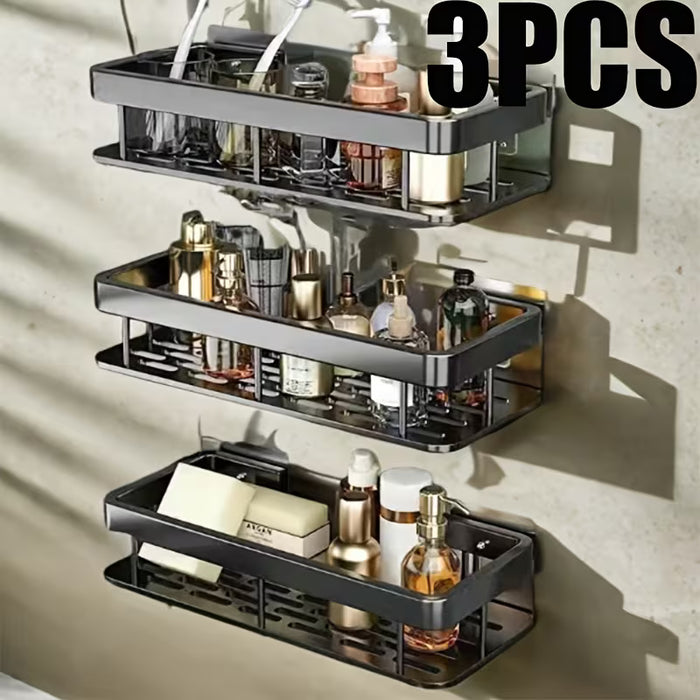 1/2/3pcs Metal Punch-free Bathroom Rack