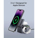 Blessing magnetic 3-in-1 charging dock for iPhone, Apple Watch, and AirPods. Dark grey.