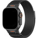 Blessing Sells black magnetic mesh loop strap for Apple Watch Ultra, made of stainless steel with adjustable Milanese band.