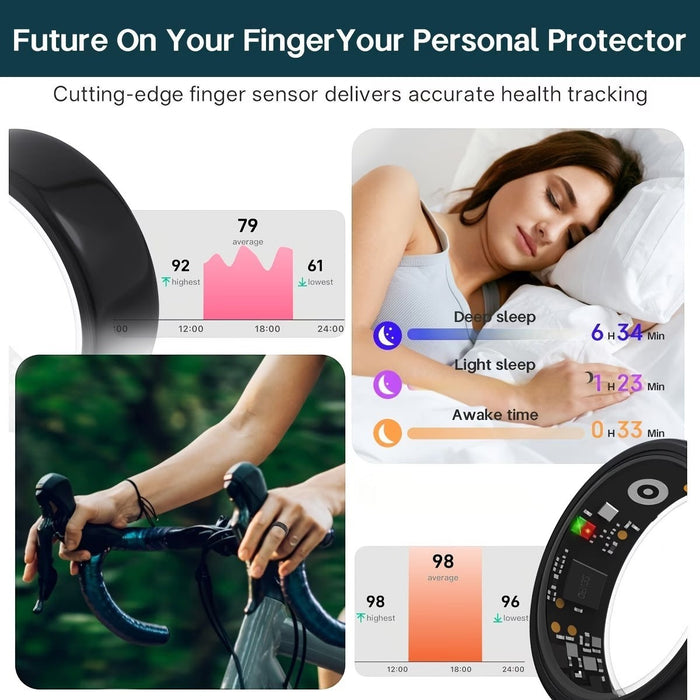 Blessing Smart Ring for women, pink, lightweight health tracker with sleep monitor and exercise modes, stylish jewelry for daily wear.