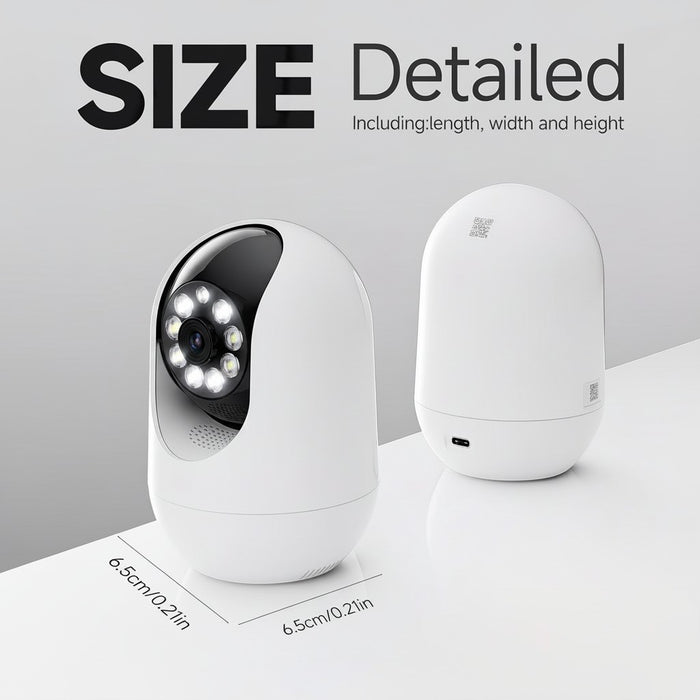 Blessing Sells AI Tracking Wireless Security Camera, 1296P FHD, white, with night vision and 2.4G/5G WiFi.