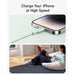 Blessing Sells Anker Bio Based Charging Cable Set, light green braided cable charging an iPhone.