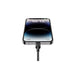 Blessing Sells Anker braided USB-C to Lightning cable charging an iPhone. The black cable is 6 feet long and MFi certified.