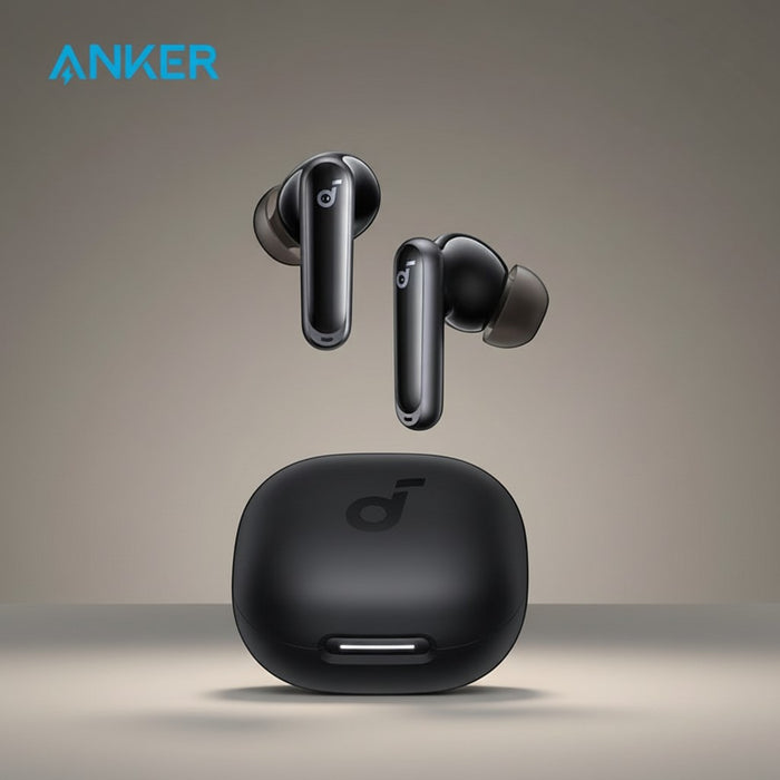 Blessing SellsHere Soundcore P40i by Anker black wireless earbuds with charging case. Features adaptive noise cancelling and heavy bass.