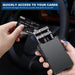 Blessing Sells black aluminum pop-out card holder wallet with RFID protection and cash clip, shown with cards being accessed.