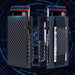 Blessing Sells black carbon fiber RFID pop-up wallet for men with zipper cash pocket and card holder