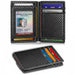Blessing Sells black carbon fiber leather bifold wallet with ID window, card slots, and RFID blocking.
