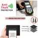Blessing Sells black genuine leather three-fold wallet for men with 13 card slots and RFID anti-theft protection.