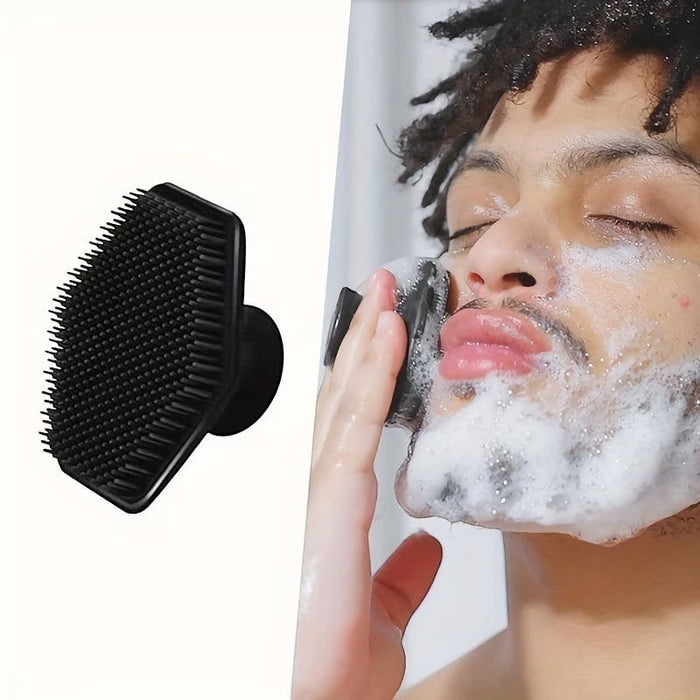 Blessing Sells black silicone facial cleansing brush with soft bristles for deep cleaning and exfoliation.