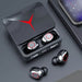 Blessing Sells black wireless earbuds with charging case. Features red accents and LED display.