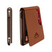 Blessing Sells brown faux leather men's wallet with metal trim and card slots. Features RFID protection and magnetic closure.