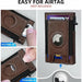 Blessing Sells brown leather slim wallet with pop-up card holder, RFID protection, and Airtag slot.