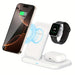 Blessing Sells white foldable wireless charging station charging a smartphone, smartwatch, and earbuds simultaneously.