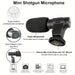 Blessing Sells mini shotgun microphone with foam windscreen and gold-plated 3.5mm aux port for smartphones, cameras, and computers.