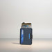 Blessing Sells navy blue double fold metal card case with faux leather trim, RFID shielded, holds multiple cards.