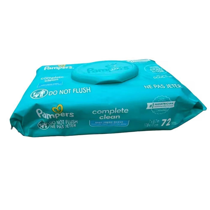 Blessing Sells Pampers Complete Clean baby wipes, 72 count, baby fresh scent, do not flush.
