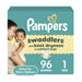 Blessing Sells Pampers Swaddlers Size 1 diapers, 96 count, featuring a mother holding her baby. Designed for dryness and comfort.