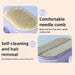 Blessing Sells double-sided pet grooming comb with comfortable needle comb and self-cleaning hair removal feature.