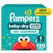 Blessing Sells Size 1 diapers, 120 count, featuring Elmo and "New & Improved" text. Ultra Cushiony and 100% Leakproof.