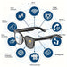 Blessing Sells smart glasses with 4K camera, AI features, real-time translation, object recognition, open-ear audio, and 8-hour battery.