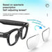 Blessing Sells black smart glasses with removable lenses, camera, and AI features.