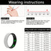 Blessing Sells smart ring with diamond inlay, silver, fitness tracker, sleep tracker, and step counter. Includes size comparison table.