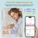 Blessing Sells smart ring on a woman's finger, tracking sleep stages like deep, light, and REM sleep.