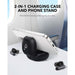 Blessing SellsHere Soundcore P40i black wireless earbuds with a 2-in-1 charging case that doubles as a phone stand.