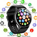 Blessing Smart Health Watch with a black silicone band and a round touchscreen displaying various app icons and a clock face.