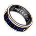 Blessing Smart Ring in rose gold with a black interior displaying blue LED notifications. Features wellness tracking.