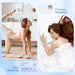Blessing smart ring on a woman's finger while sleeping, with graphics showing sleep monitoring and pressure monitoring.