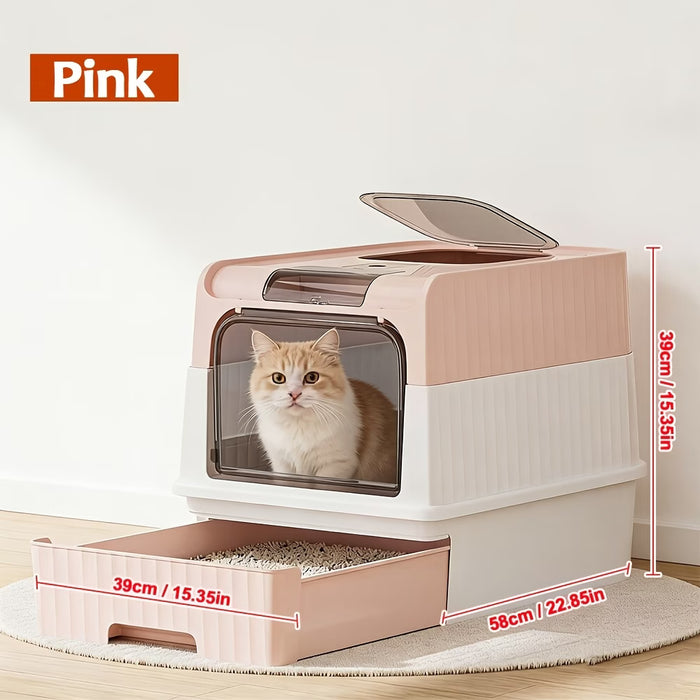Extra Large Top Entry Cat Litter Box with Drawer