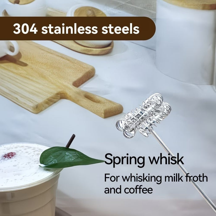 Electric Milk Frother Handheld USB Rechargeable Coffee
