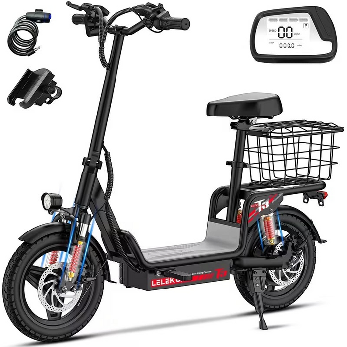Heavy-Duty Electric Scooter with Seat for Adults