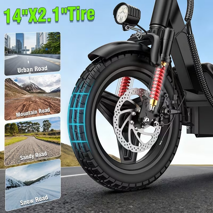 Heavy-Duty Electric Scooter with Seat for Adults