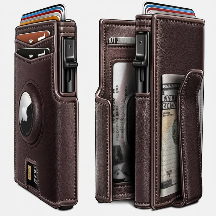 Men’s RFID Leather Wallet Ultra Slim Bifold with ID Window & Card Holder