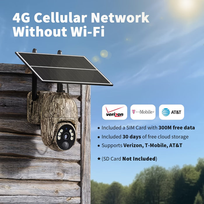 SEHMUA 4G LTE Solar Security Camera